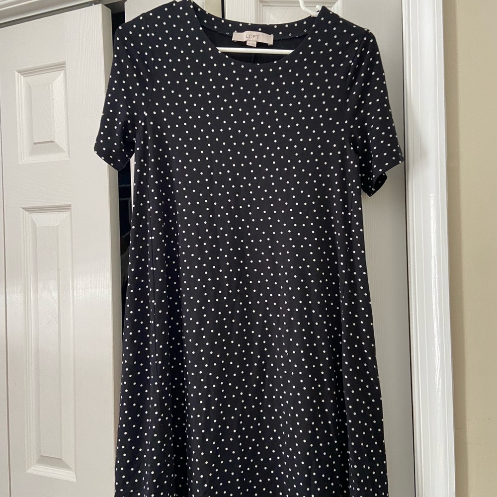 LOFT Black and White Polka Dot mini dress